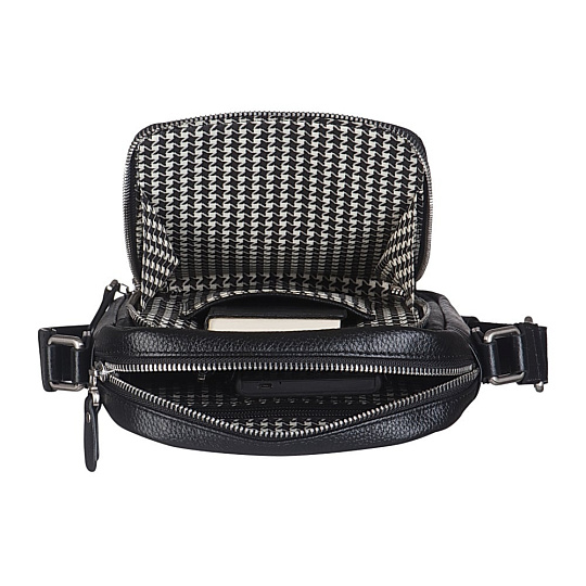 Черная кожаная сумка через плечо Dr.Koffer M402586-220-04