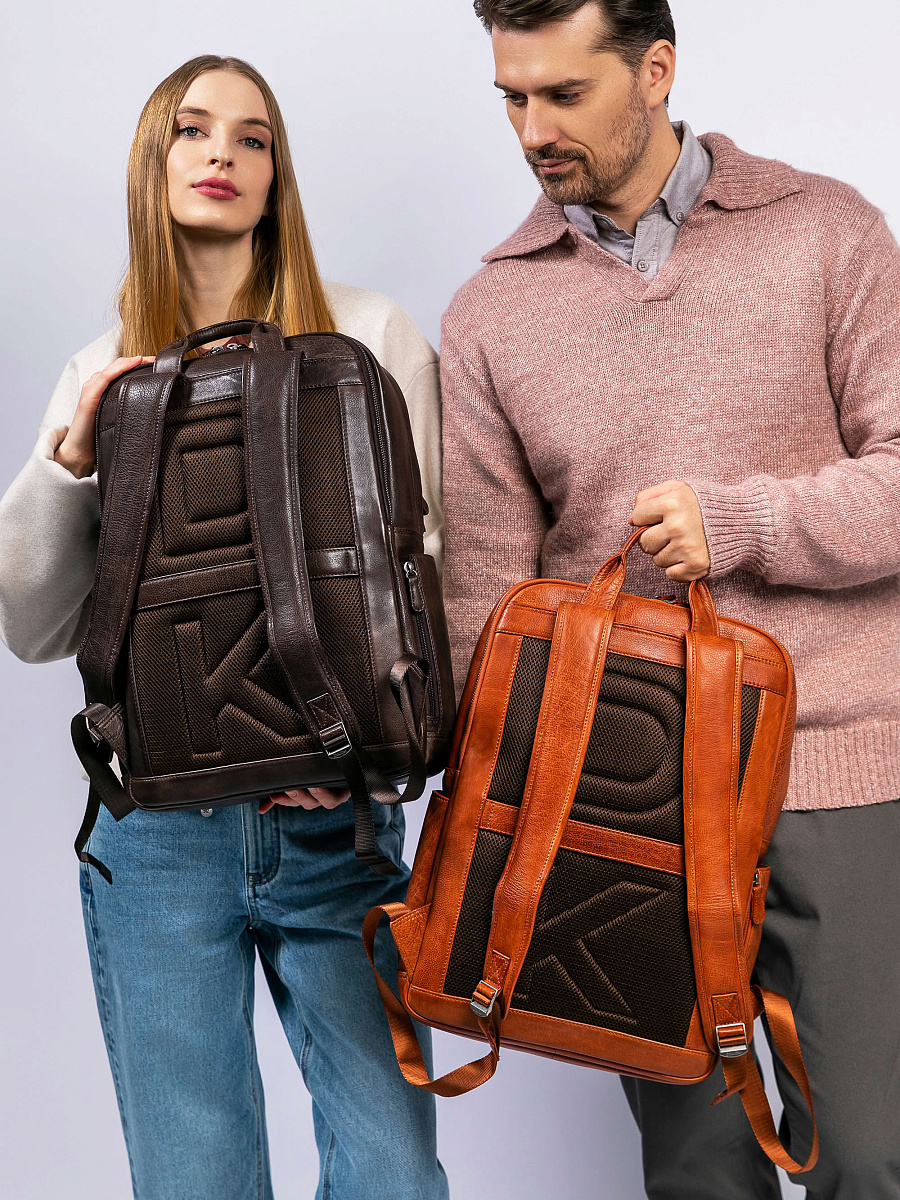 Рюкзак Dr. Koffer из натуральной кожи коричневый