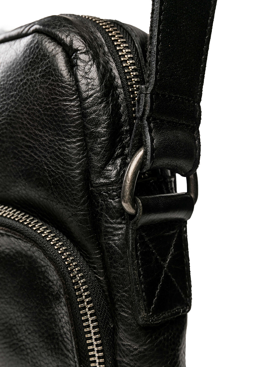 Сумка через плечо Dr.Koffer из натуральной кожи черная