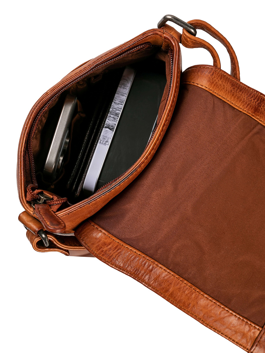 Сумка через плечо Dr.Koffer из натуральной кожи коричневая