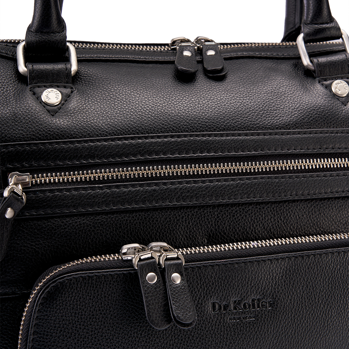 Деловая сумка Dr.Koffer из натуральной кожи черная