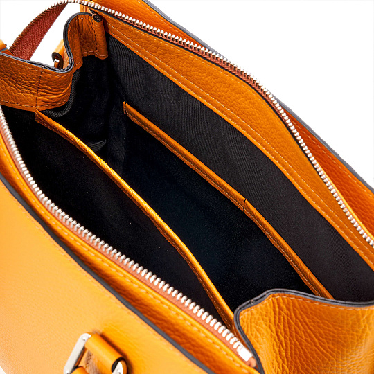 Женская сумка Dr. Koffer из натуральной кожи оранжевая