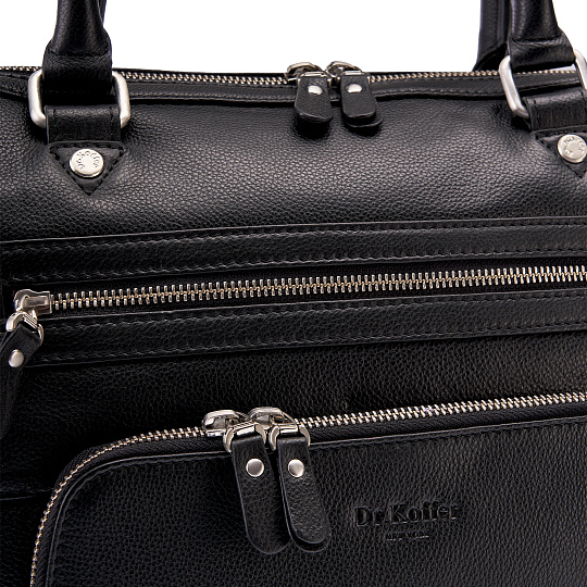 Деловая сумка Dr.Koffer из натуральной кожи черная