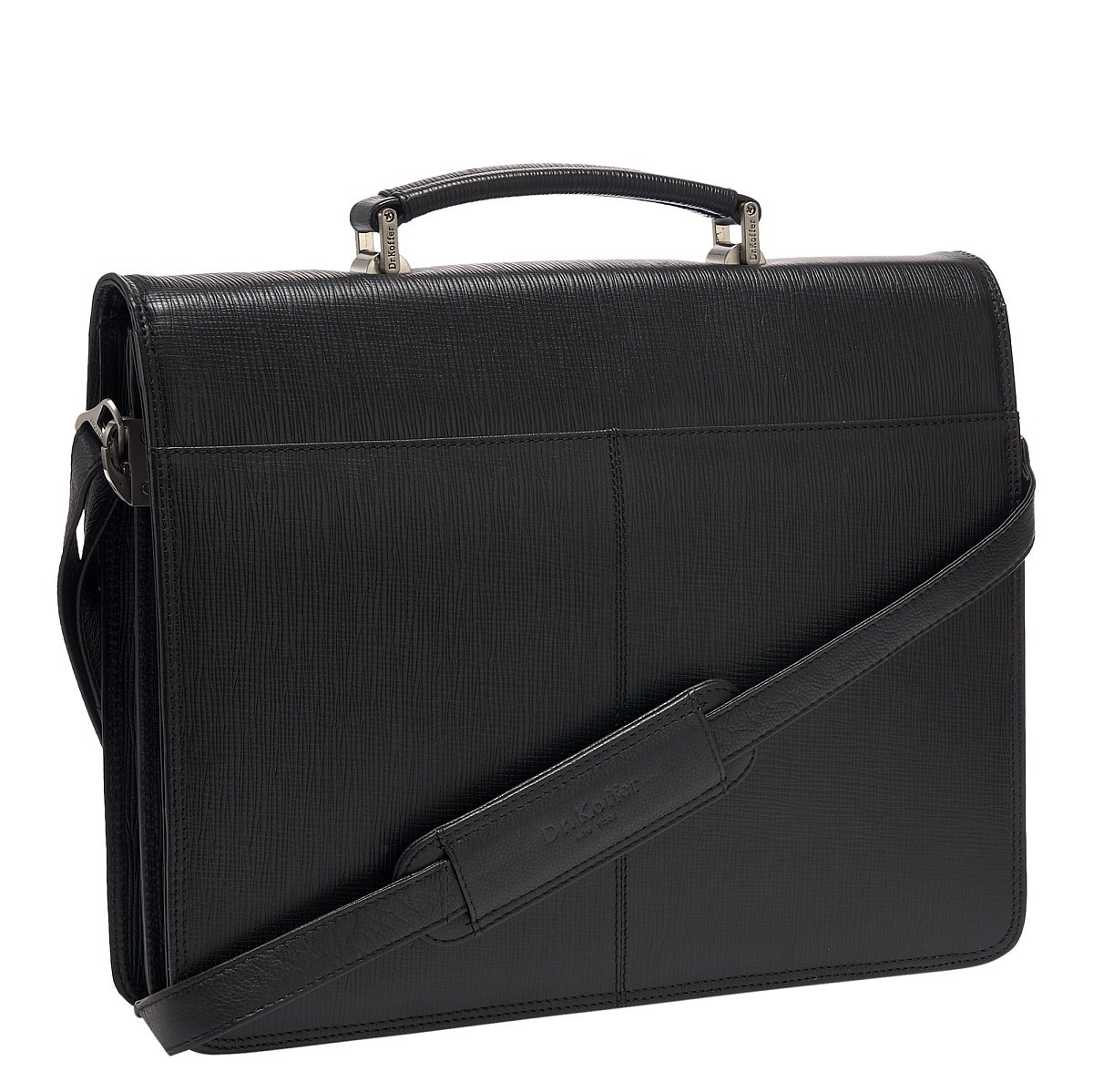 Портфель Dr.Koffer из натуральной кожи черный