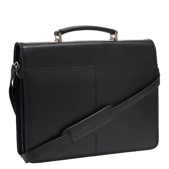 Портфель Dr.Koffer из натуральной кожи черный