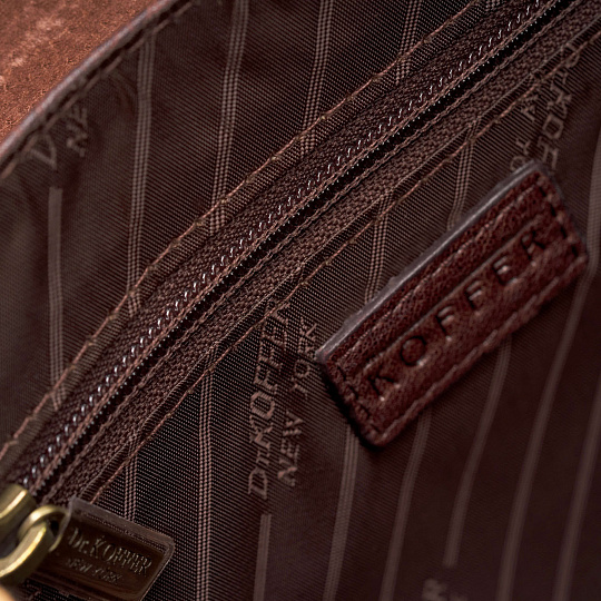 Сумка через плечо Dr.Koffer из натуральной кожи коричневая