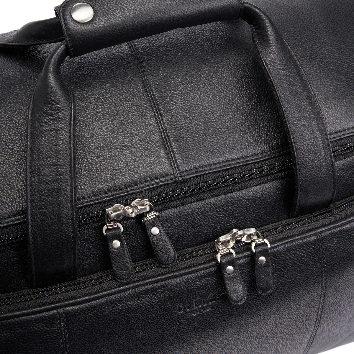 Сумка дорожная Dr.Koffer из натуральной кожи черная