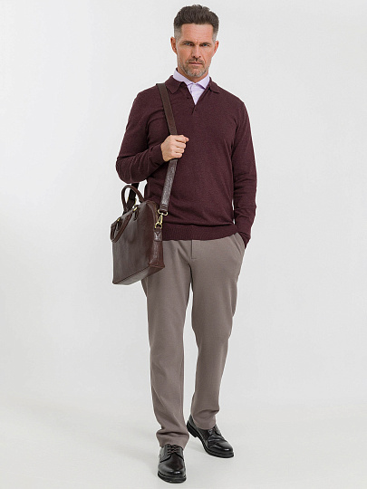 Деловая сумка Dr.Koffer из натуральной кожи темно-коричневая