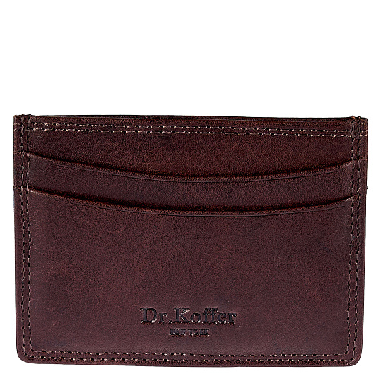 Визитница Dr.Koffer из натуральной кожи темно-коричневая