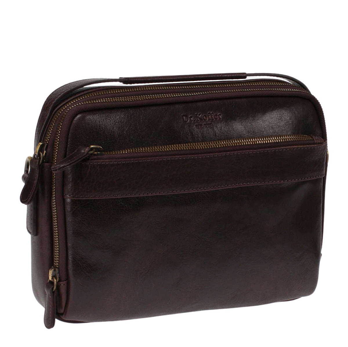 Сумка через плечо Dr.Koffer из натуральной кожи коричневая