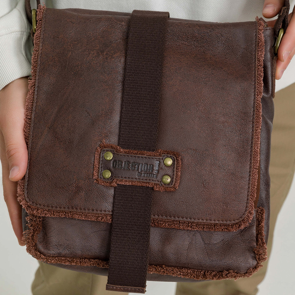 Сумка через плечо Dr.Koffer из натуральной кожи коричневая