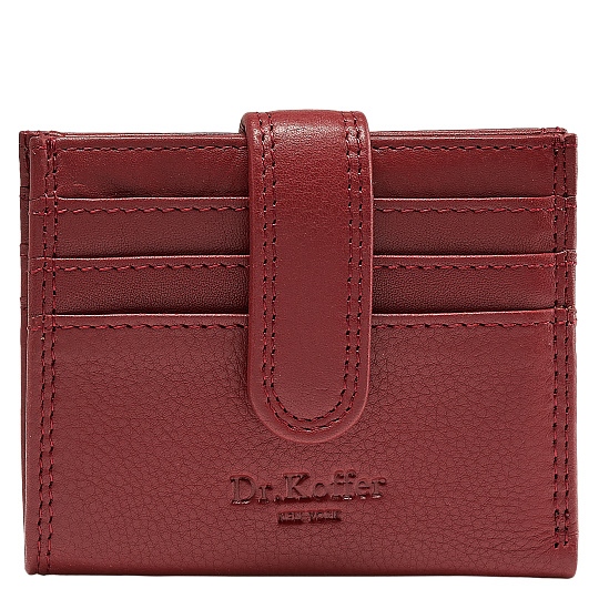 Кредитница Dr.Koffer из натуральной кожи бордовая