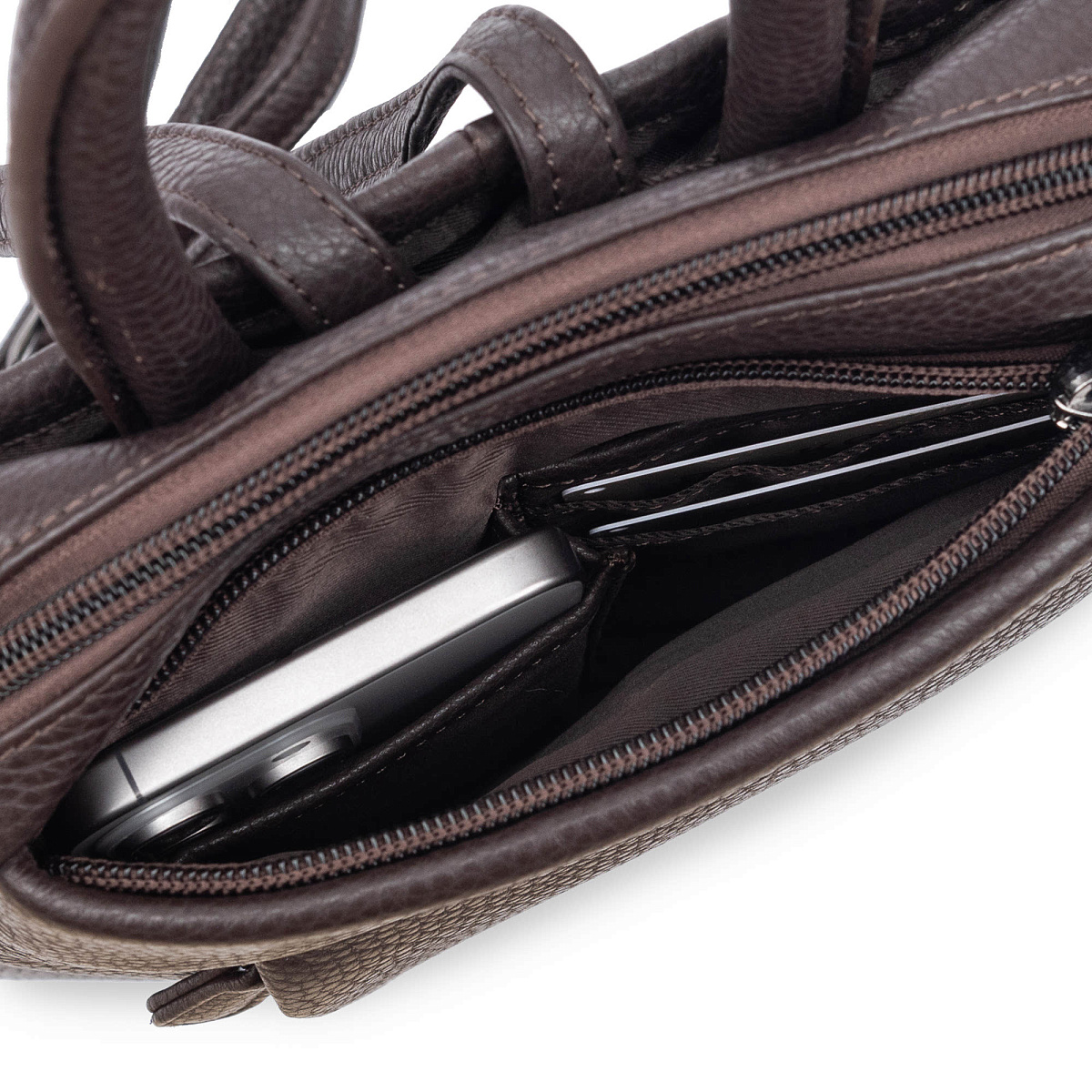 Рюкзак Dr.Koffer из натуральной кожи темно-коричневый