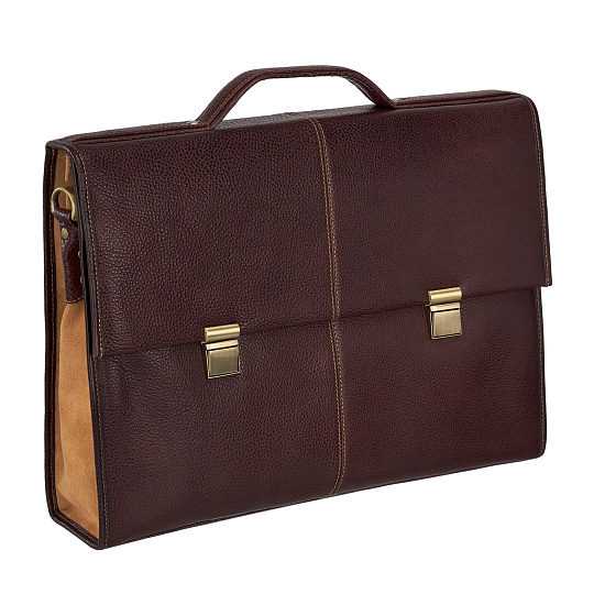 Портфель Dr.Koffer из натуральной кожи темно-коричневый
