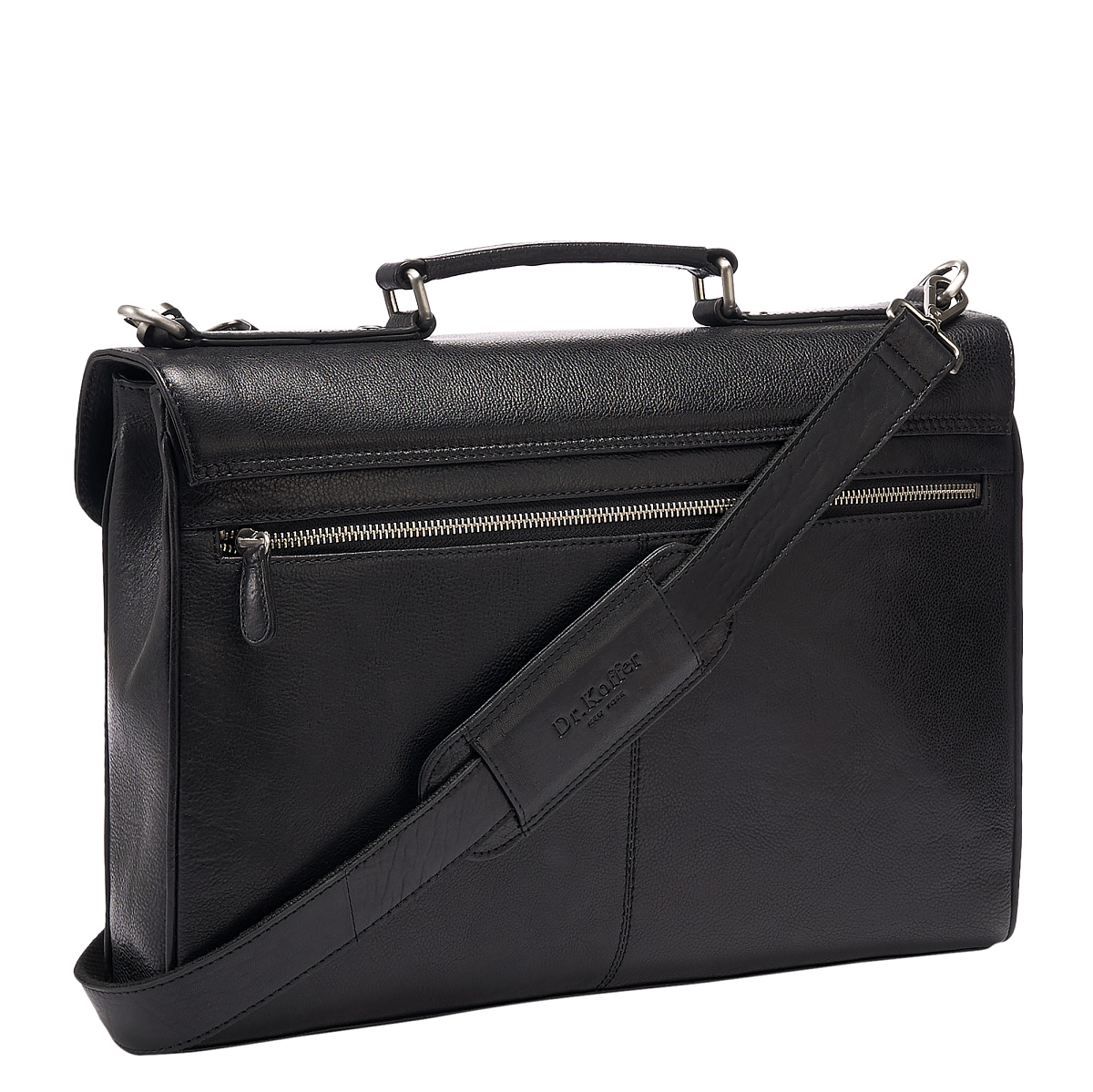 Портфель Dr.Koffer из натуральной кожи черный