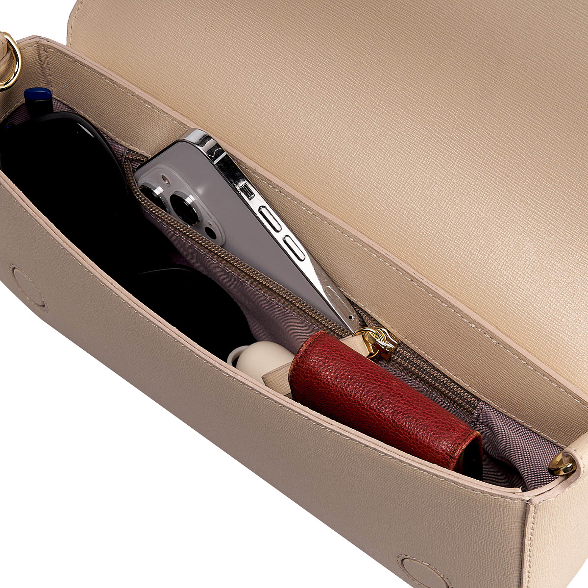 Женская сумка  Dr. Koffer из натуральной кожи бежевая