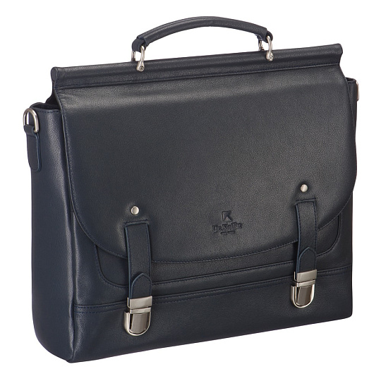 Портфель Dr.Koffer из натуральной кожи синий