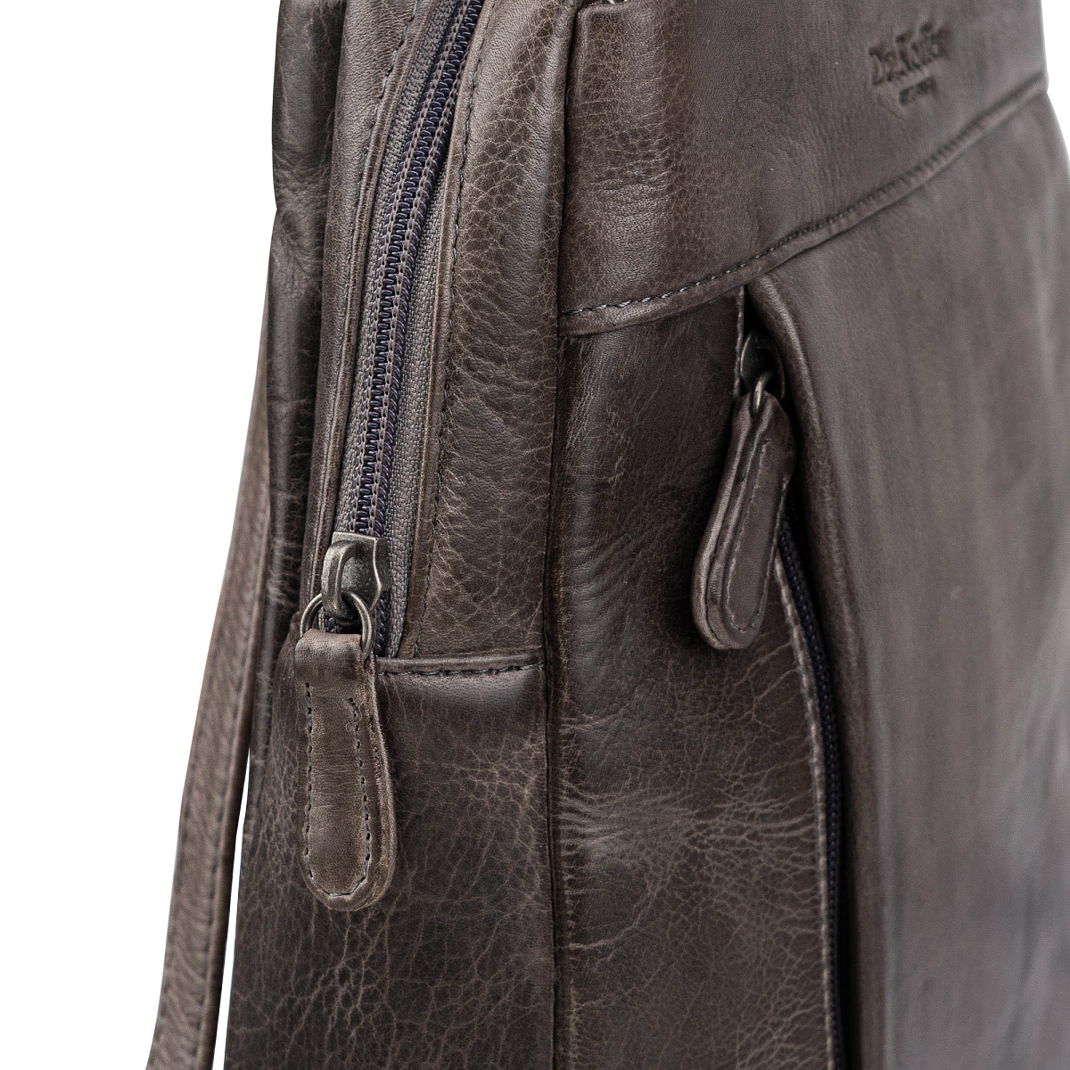 Рюкзак Dr.Koffer из натуральной кожи серый