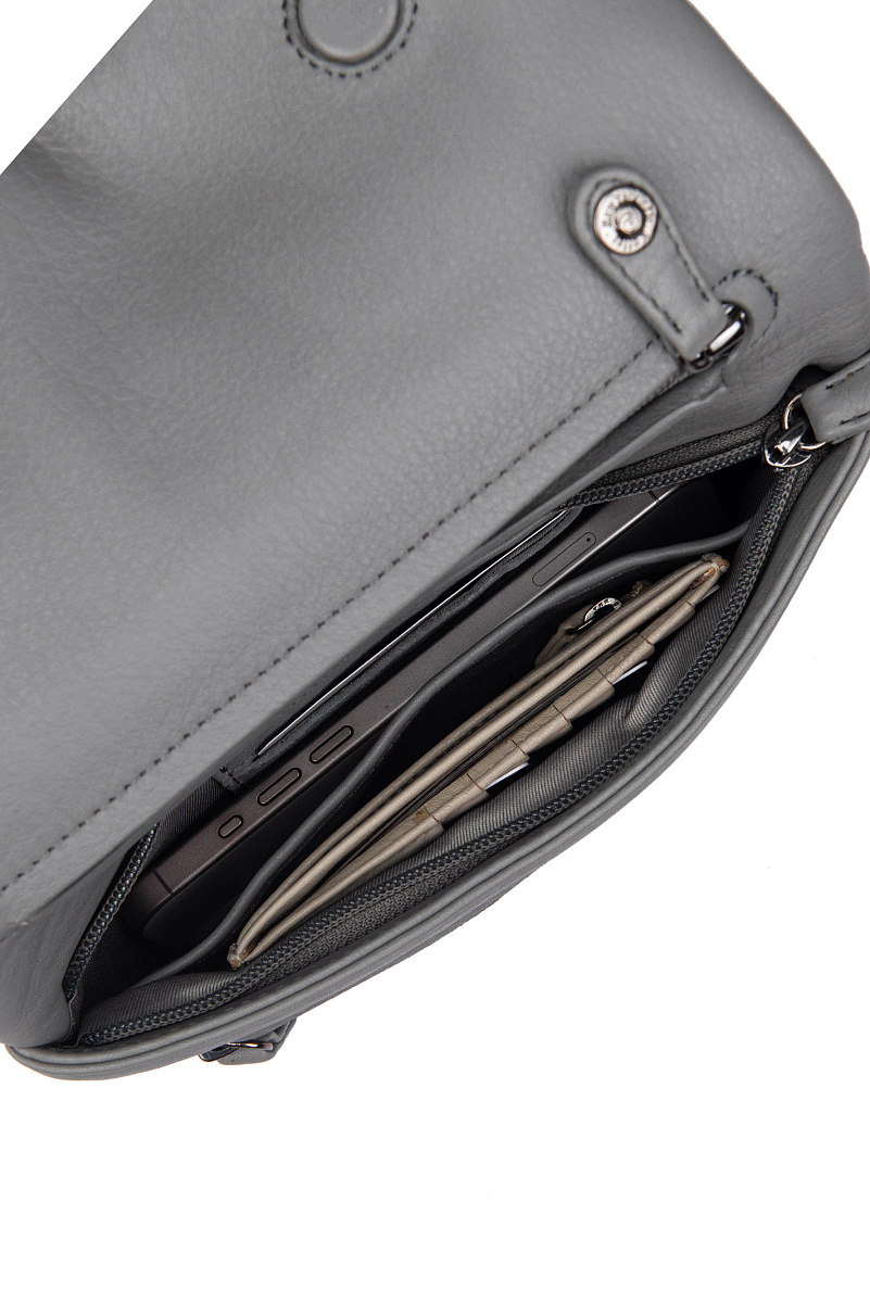 Сумка через плечо Dr.Koffer из натуральной кожи серая