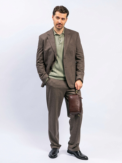 Сумка-визитка Dr. Koffer из натуральной кожи коричневая