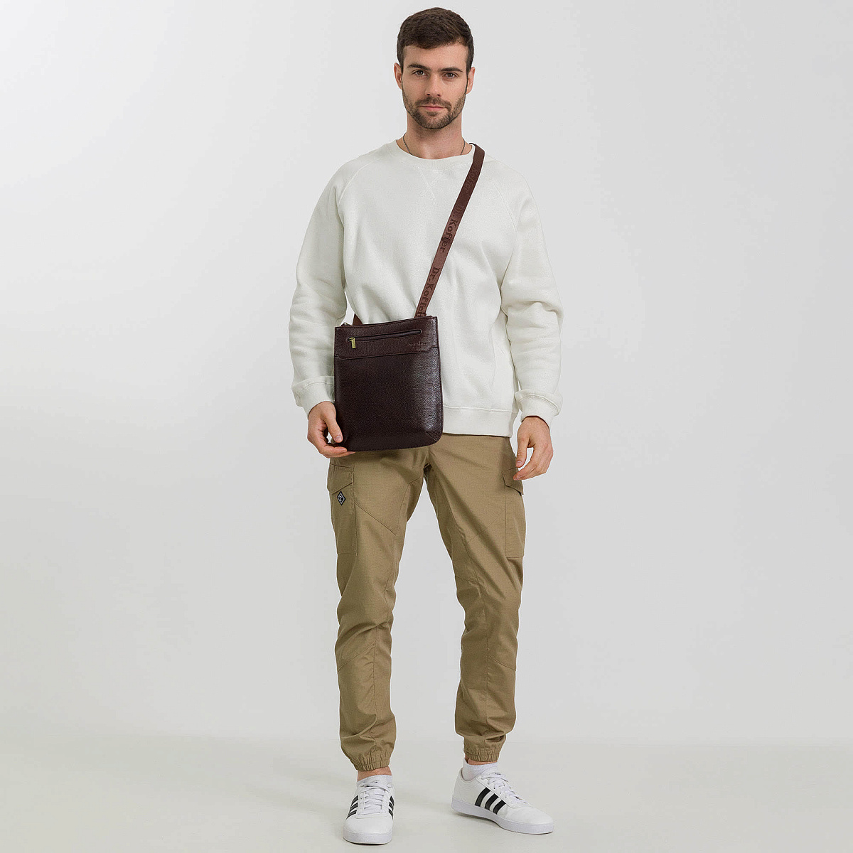 Сумка через плечо Dr.Koffer из натуральной кожи коричневая