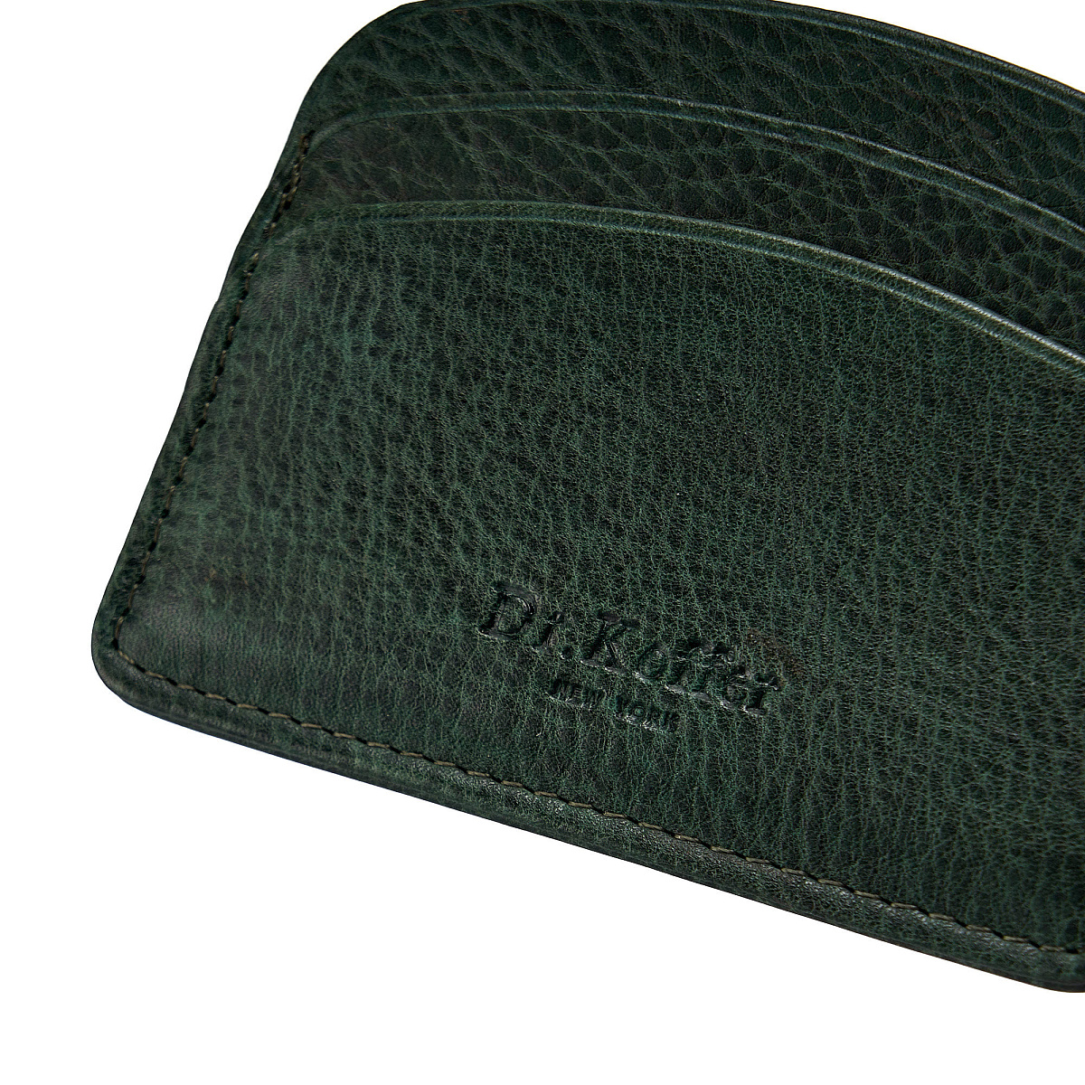 Кредитница Dr.Koffer из натуральной кожи зеленая