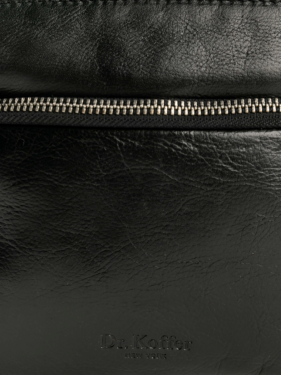 Сумка через плечо Dr.Koffer из натуральной кожи черная
