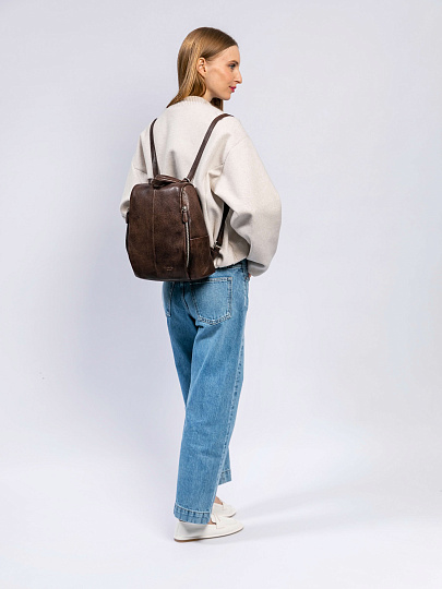 Сумка-рюкзак Dr. Koffer из натуральной кожи коричневая