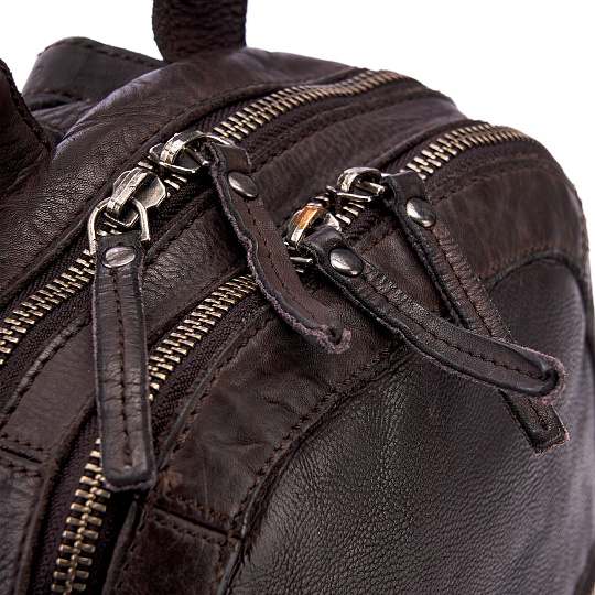 Рюкзак Dr.Koffer из натуральной кожи темно-коричневый