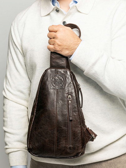 Рюкзак Dr.Koffer из натуральной кожи темно-коричневый