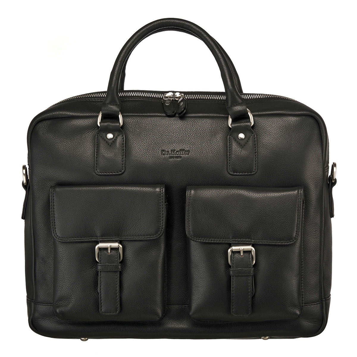 Деловая сумка Dr.Koffer из натуральной кожи черная