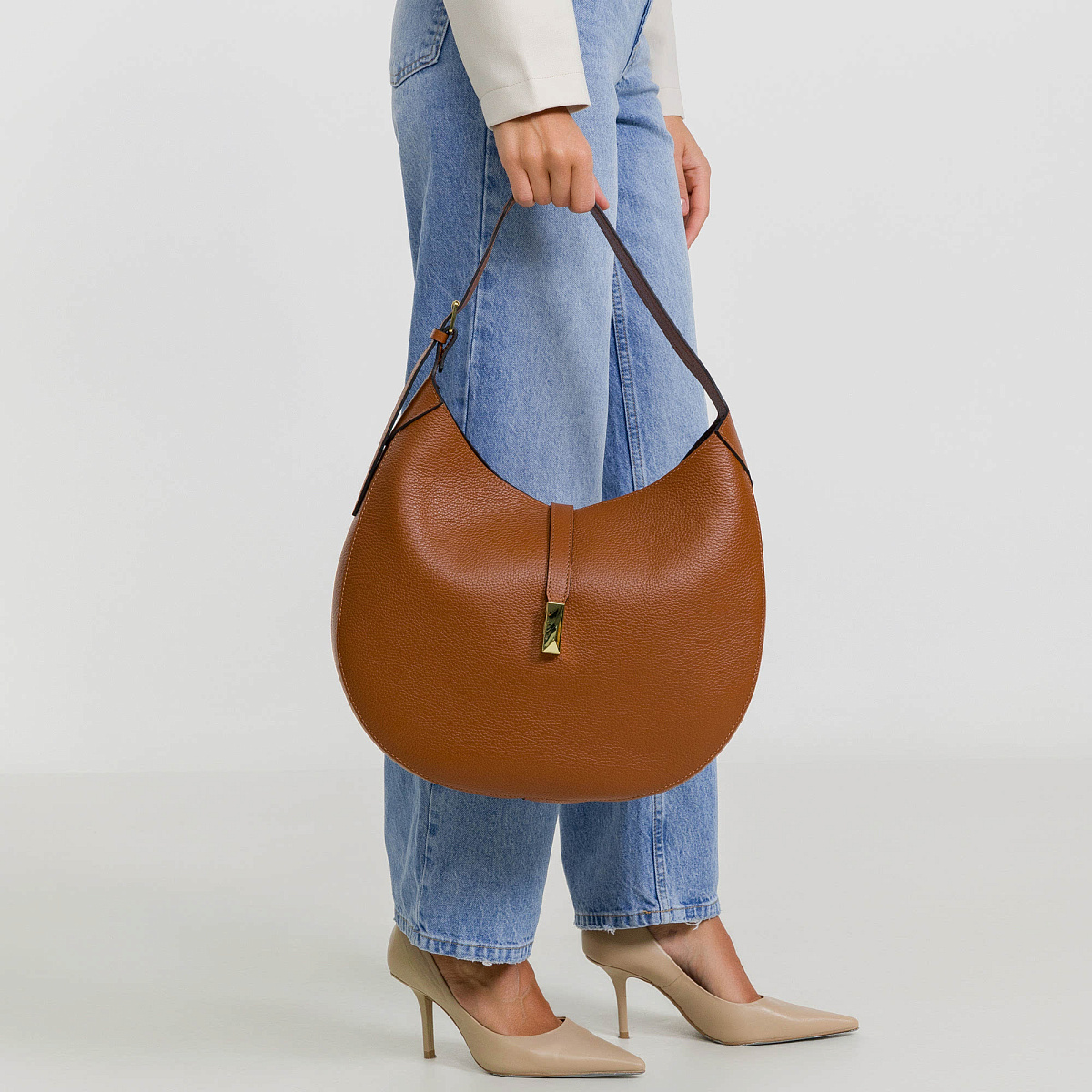 Женская сумка Dr. Koffer из натуральной кожи коричневая