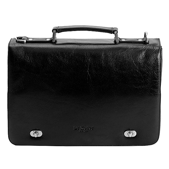 Портфель Dr.Koffer из натуральной кожи черный