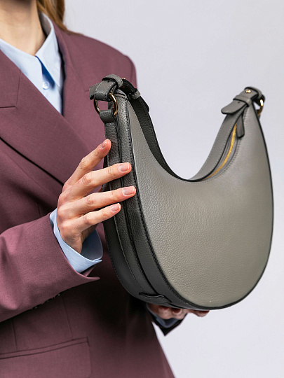 Женская сумка Dr. Koffer из натуральной кожи серая