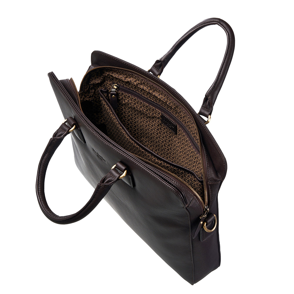 Деловая сумка Dr.Koffer из натуральной кожи темно-коричневая