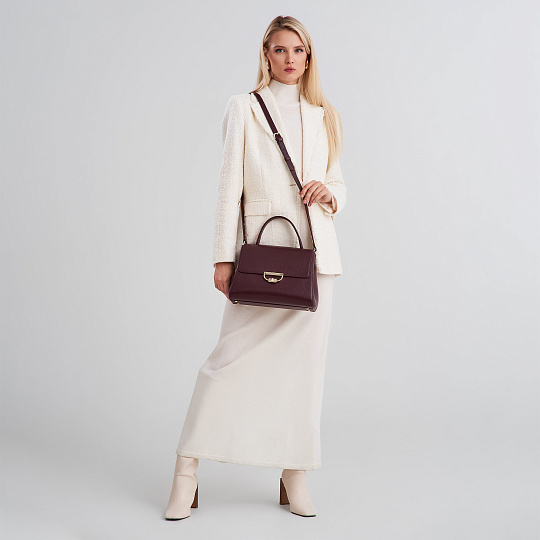 Женская сумка  Dr. Koffer из натуральной кожи бордовая