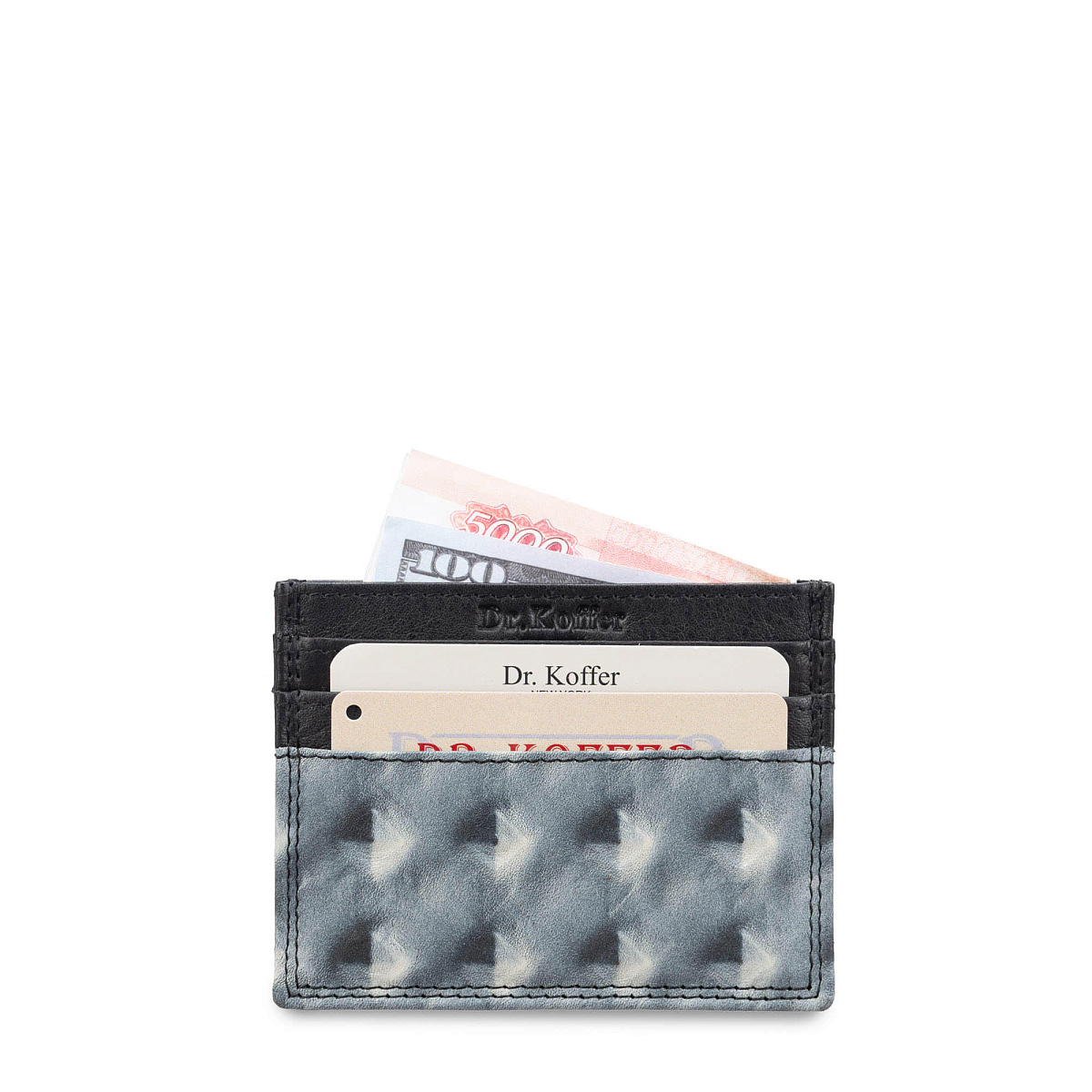 Кредитница Dr.Koffer из натуральной кожи серая