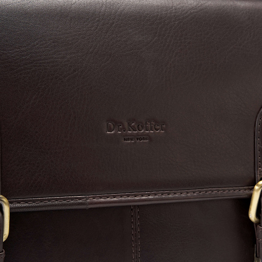 Портфель Dr.Koffer из натуральной кожи темно-коричневый
