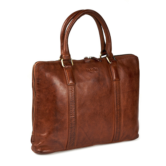 Деловая сумка Dr.Koffer из натуральной кожи коричневая