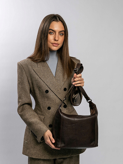 Сумка через плечо Dr.Koffer из натуральной кожи коричневая