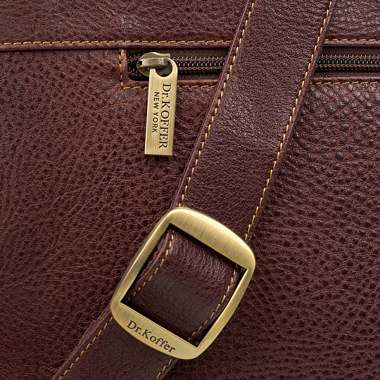 Портфель Dr.Koffer из натуральной кожи темно-коричневый