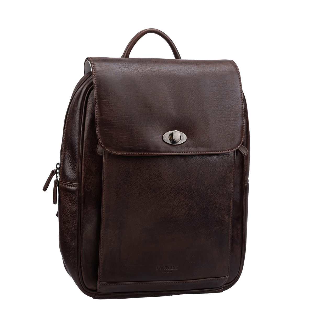 Рюкзак Dr.Koffer из натуральной кожи темно-коричневый
