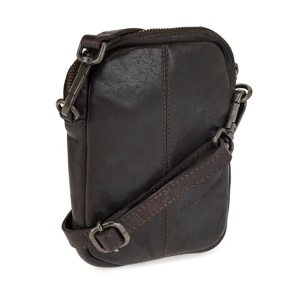 Сумка через плечо Dr.Koffer из натуральной кожи серая