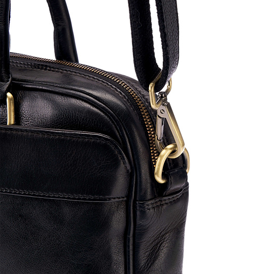 Деловая сумка Dr.Koffer из натуральной кожи черная