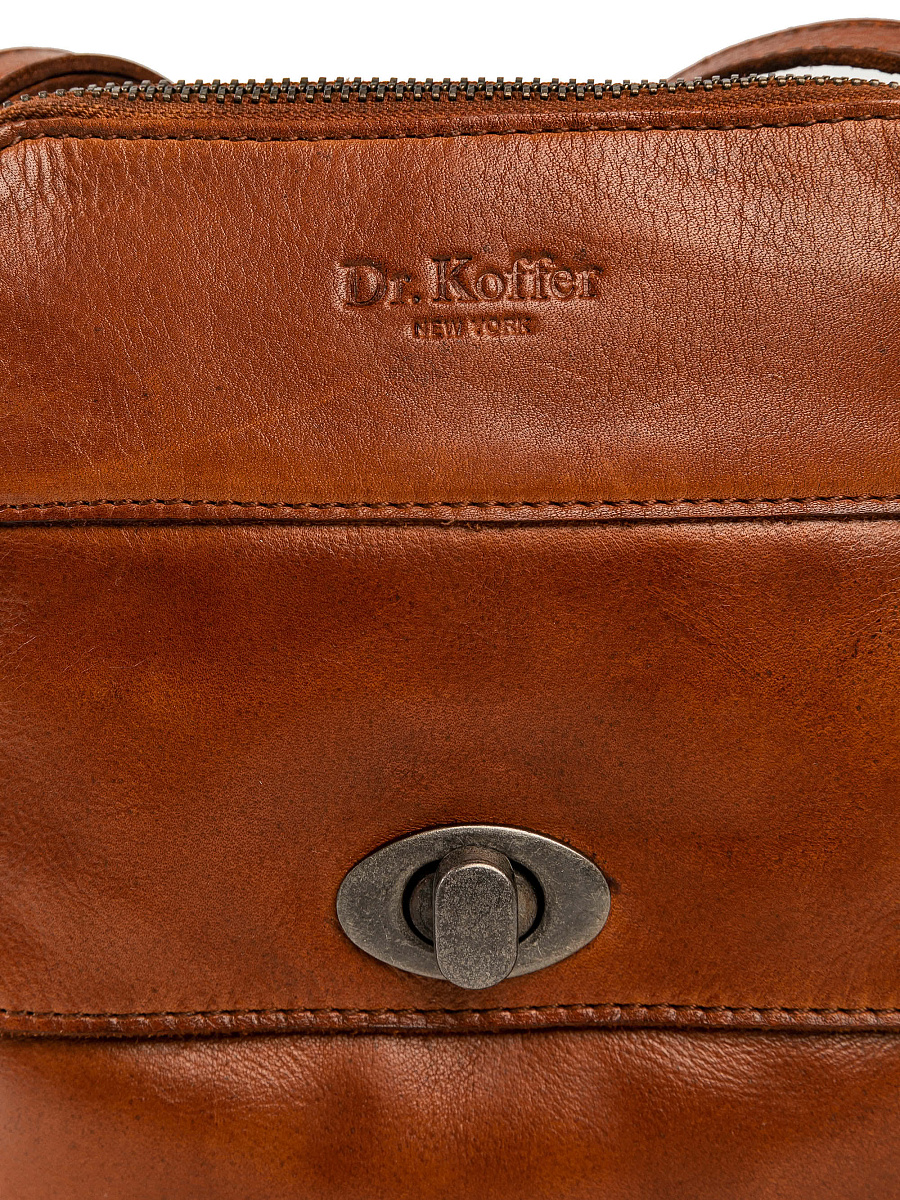 Сумка через плечо Dr.Koffer из натуральной кожи коричневая