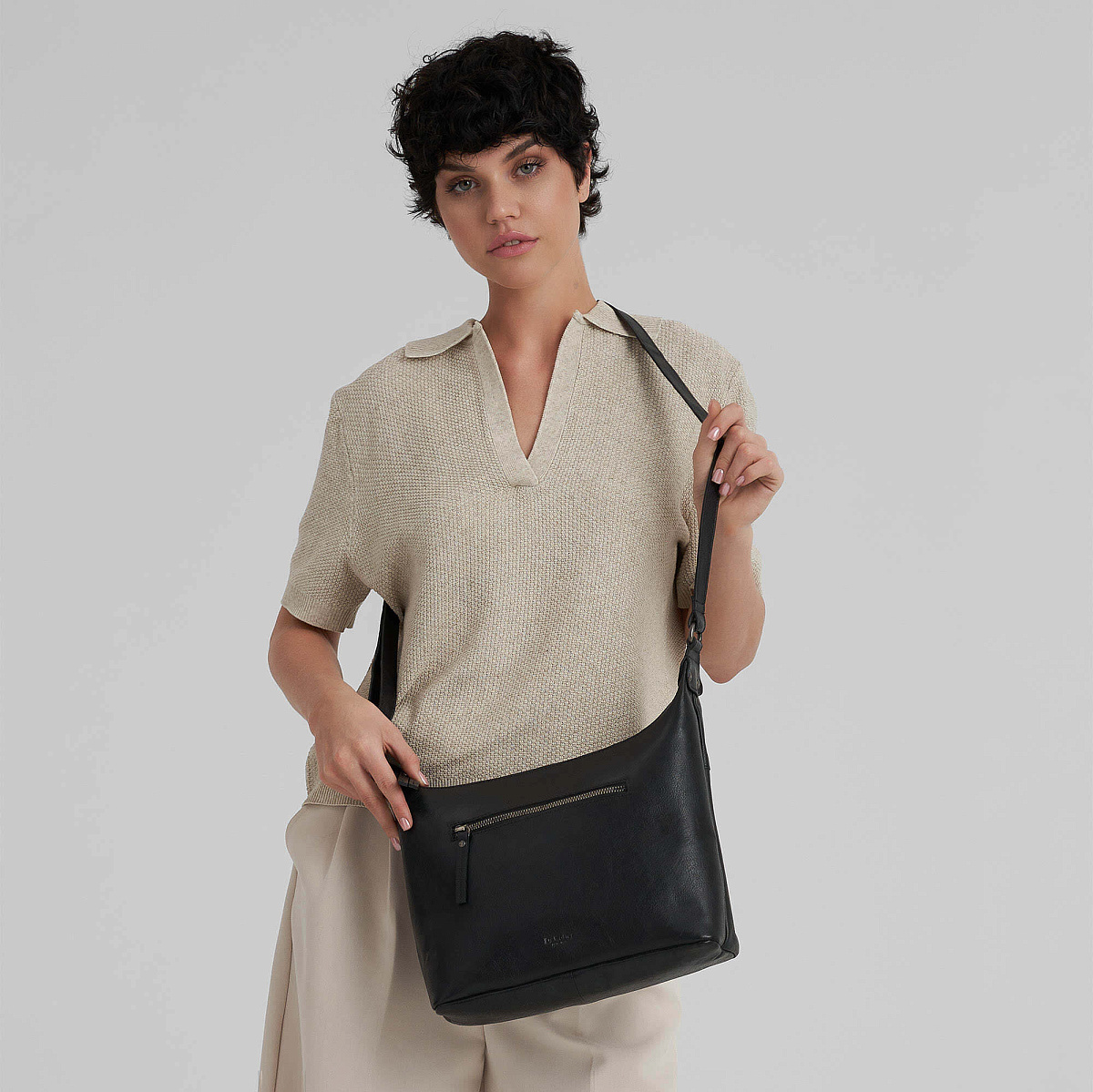 Женская сумка Dr.Koffer из натуральной кожи чёрная