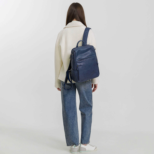 Рюкзак Dr.Koffer из натуральной кожи синий