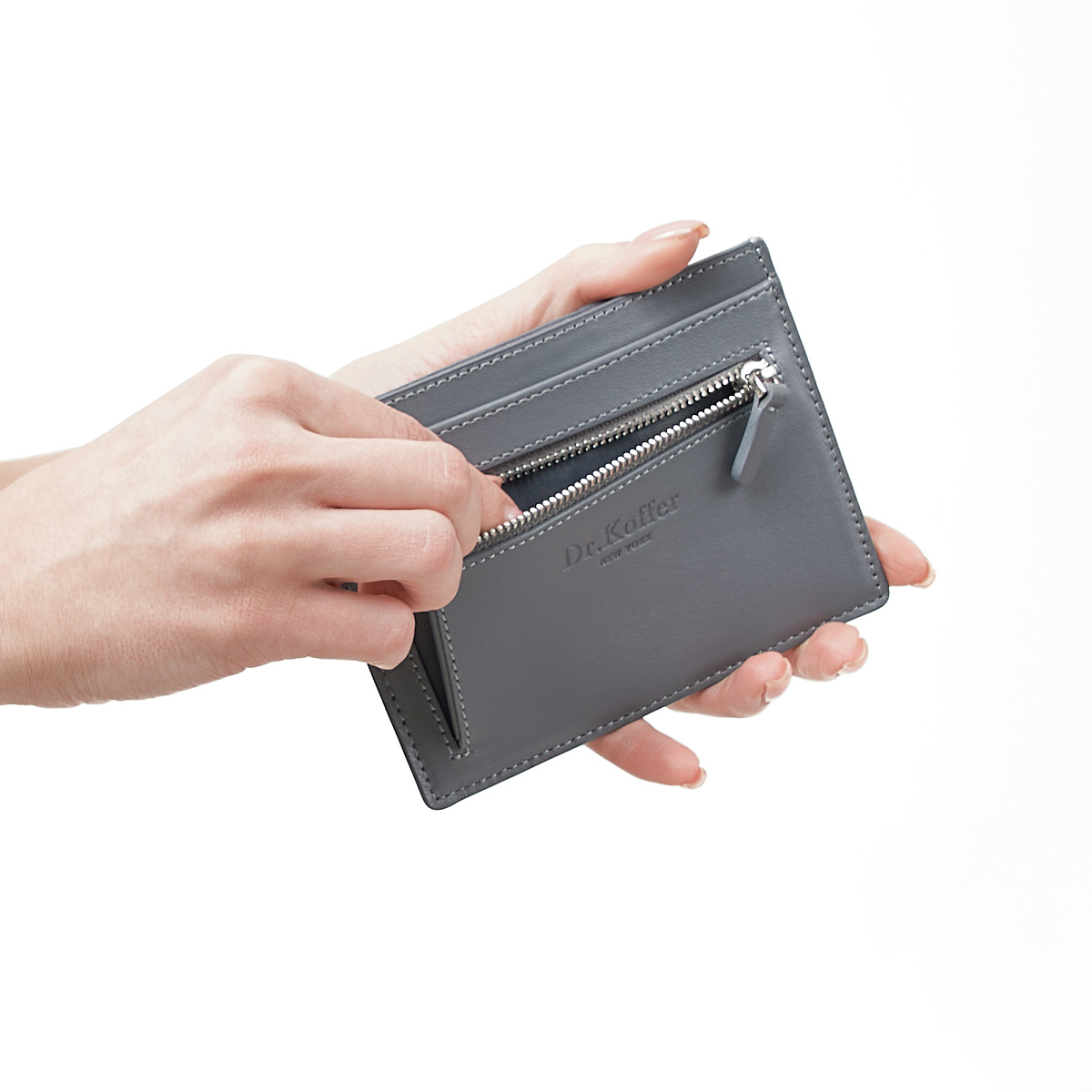 Кошелек Dr.Koffer из натуральной кожи серый