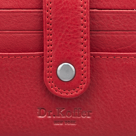 Кредитница Dr.Koffer из натуральной кожи красная