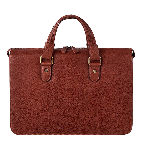 Деловая сумка Dr.Koffer из натуральной кожи коричневая